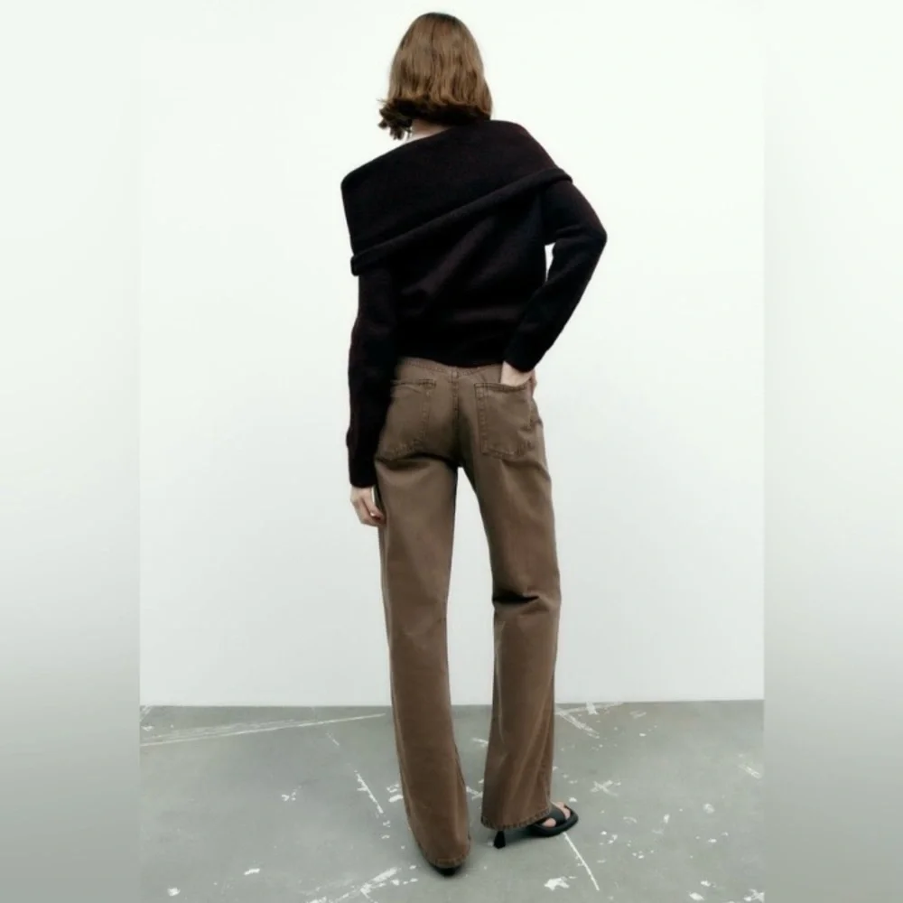 Zara Brown Wide-Leg Jeans - Picture 3 of 14